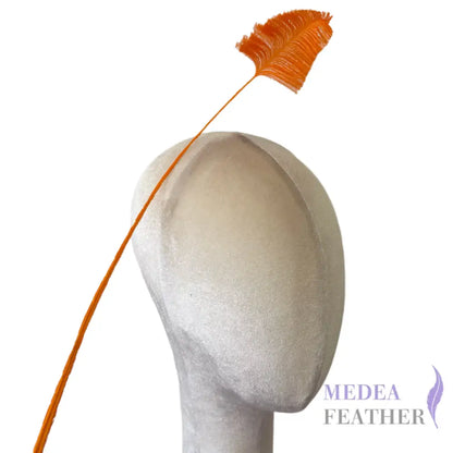 65cm Extra Long Trimmed Ostrich Feather Quill-Pack of 3 - #24 carrot