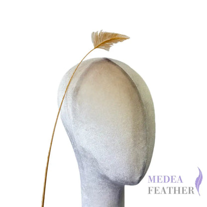 65cm Extra Long Trimmed Ostrich Feather Quill-Pack of 3 - #39 indian khaki