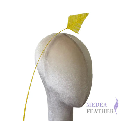 65cm Extra Long Trimmed Ostrich Feather Quill-Pack of 3 - #58 yellow