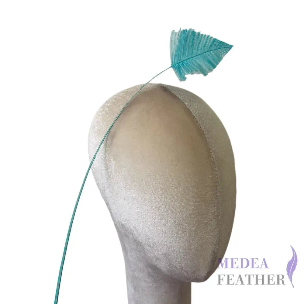 65cm Extra Long Trimmed Ostrich Feather Quill-Pack of 3 - #99 peacock