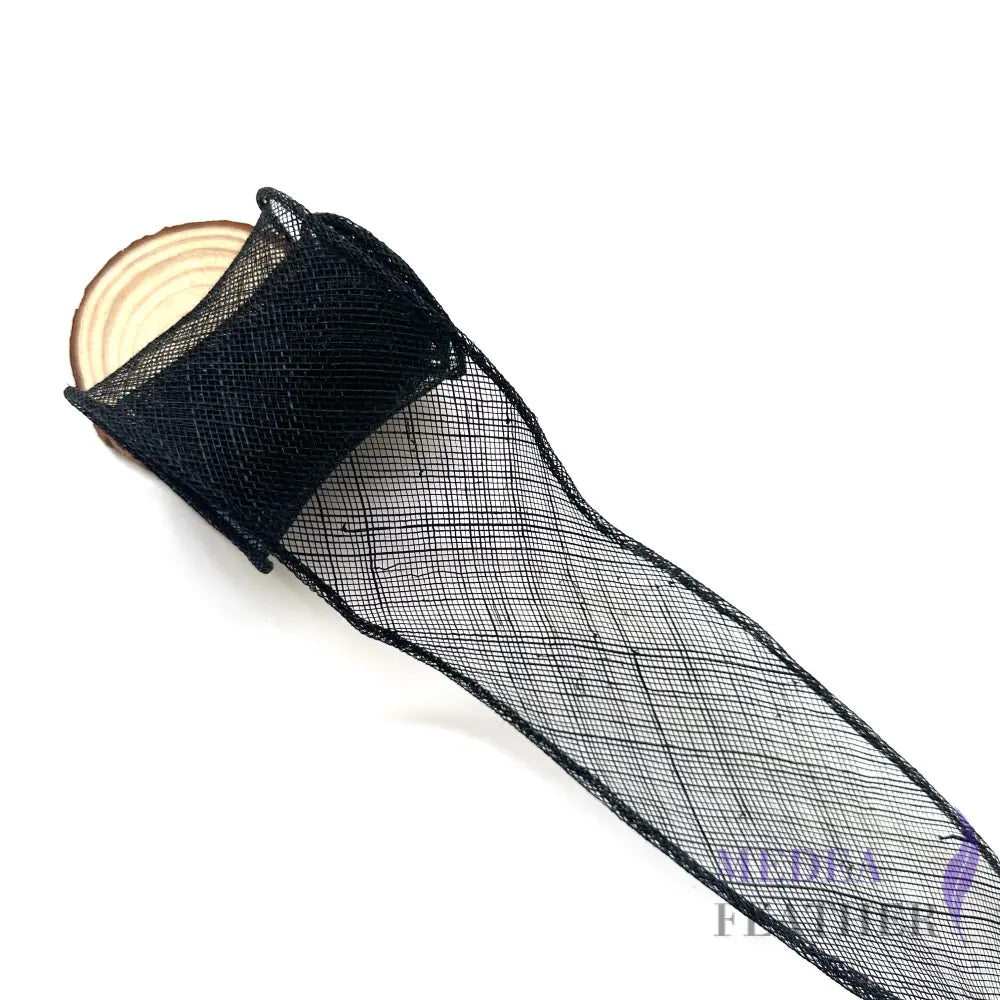 6cm Wide Sinamay Roll-1.5m - Black