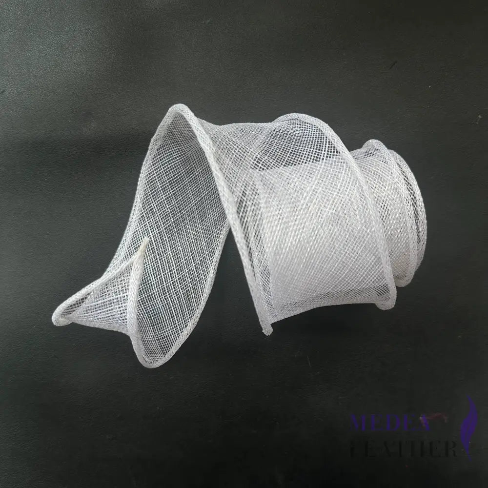 6cm Wide Sinamay Roll-1.5m - White