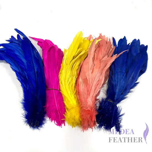 8’’-10’’ Dyed Rooster Coque Tail Feathers- 25 pieces