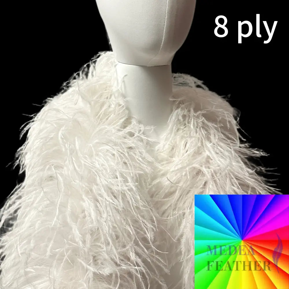 8 Ply Ostrich Feather Fringe Feather Boa (2 yards) FB03 - Custom - Please add text below