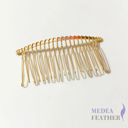 8cm 20Teeth Metal Hair Comb Gold / 1 Piece
