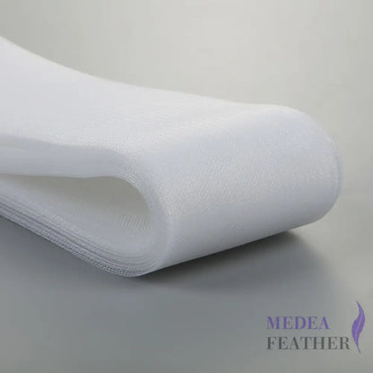 8cm Wide Plain Woven Crin Braid 01 White / 10 Meters