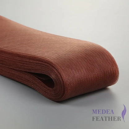 8cm Wide Plain Woven Crin Braid 17 Wood brown / 10 Meters