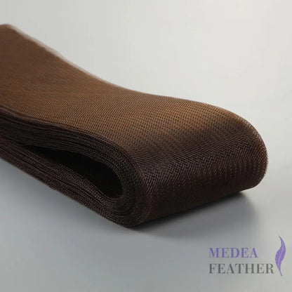 8cm Wide Plain Woven Crin Braid 20 Coffee / 10 Meters