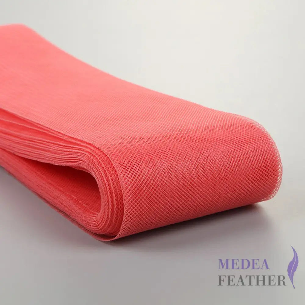 8cm Wide Plain Woven Crin Braid 38 Coral / 10 Meters