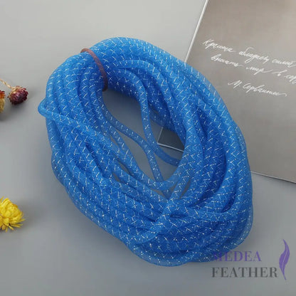 8mm Lurex Thread Tub Crinoline Blue + Silver / 1 meter