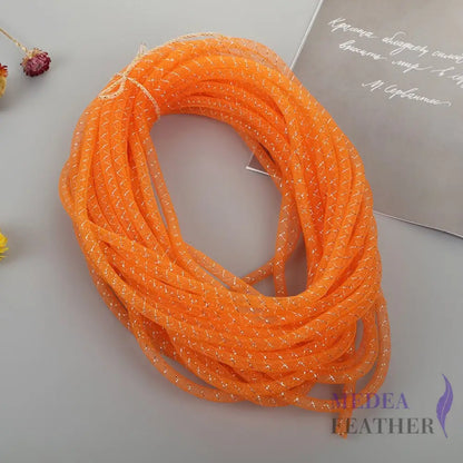8mm Lurex Thread Tub Crinoline Orange + Silver / 1 meter