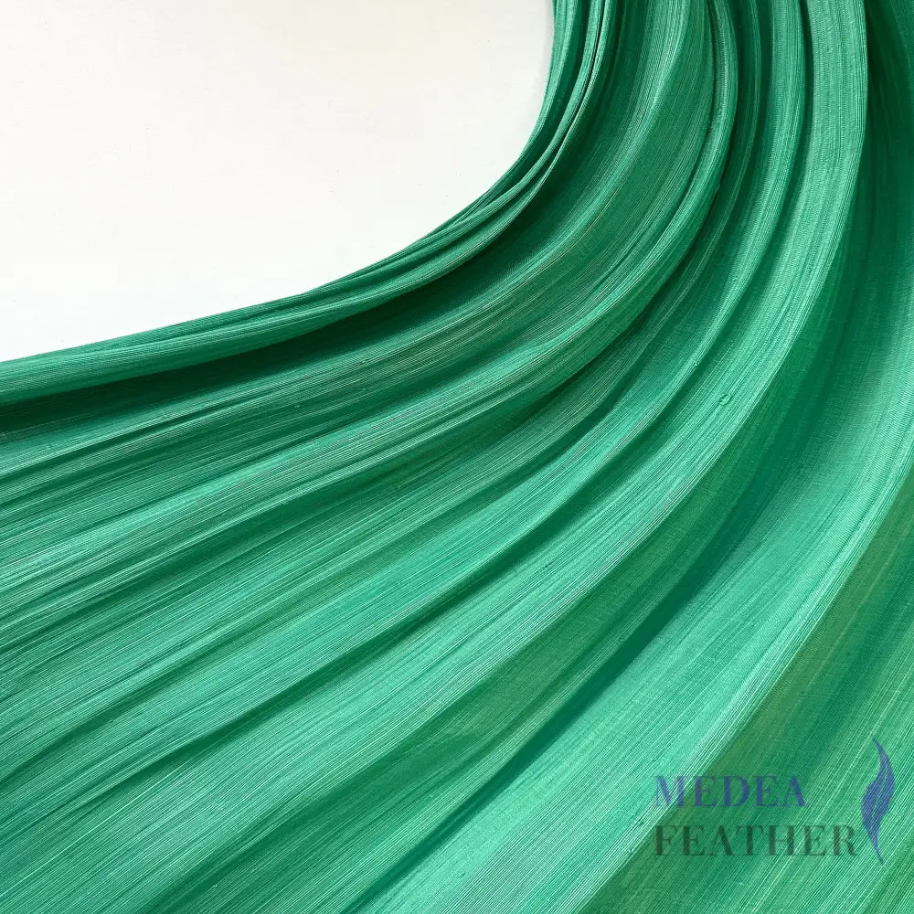 90cm Wide Silk Abaca Fabric Emerald / 1/2 Meter ready-to-ship