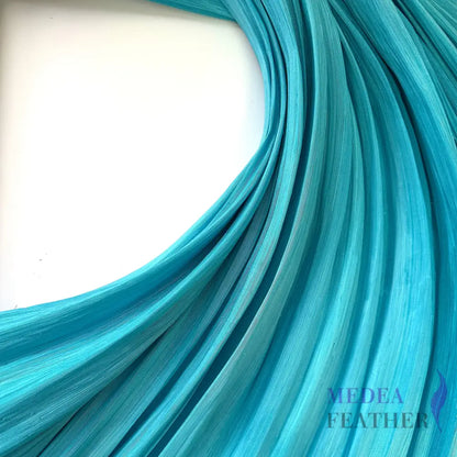 90cm Wide Silk Abaca Fabric Turquoise / 1/2 Meter ready-to-ship