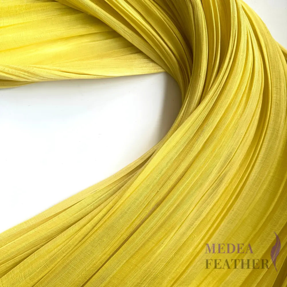 90cm Wide Silk Abaca Fabric Light Yellow / 1/2 Meter ready-to-ship