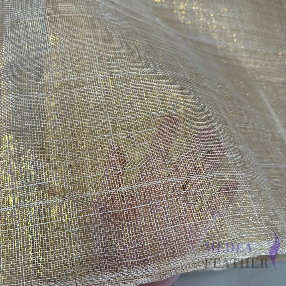 90cm Wide Stiffened Lurex Gold Silver Thread Sinamay Fabric 1 Meter | Millinery Hat Making