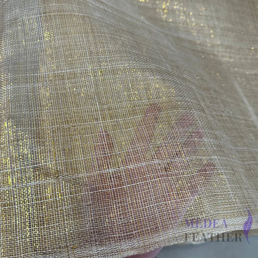 90cm Wide Stiffened Lurex Gold Silver Thread Sinamay Fabric 1 Meter | Millinery Hat Making