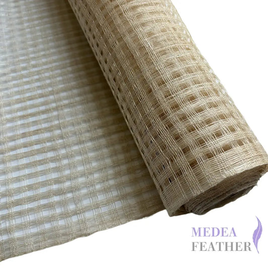 90cm Wide Stiffened Natural Colour Basket Weave Sinamay 1/2 Meter