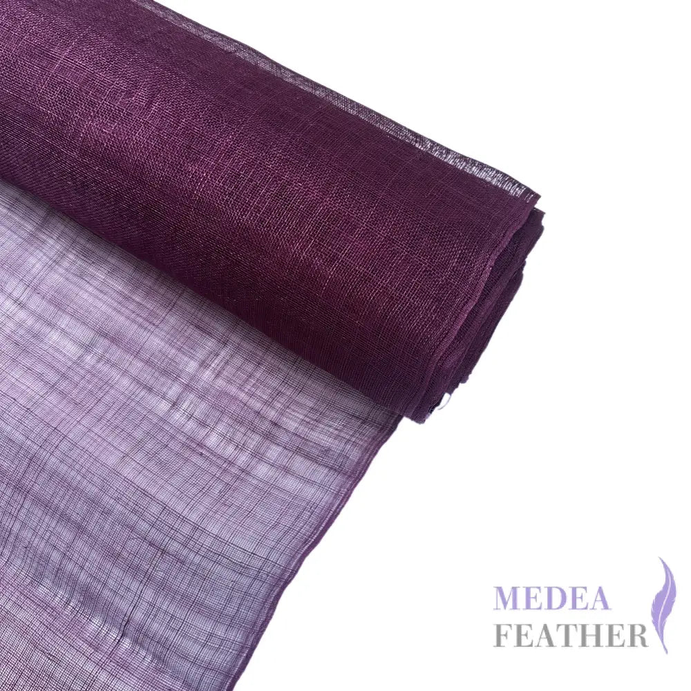 90cm Wide Stiffened Sinamay Fabric 1 Meter | Millinery Hat Making - Plum
