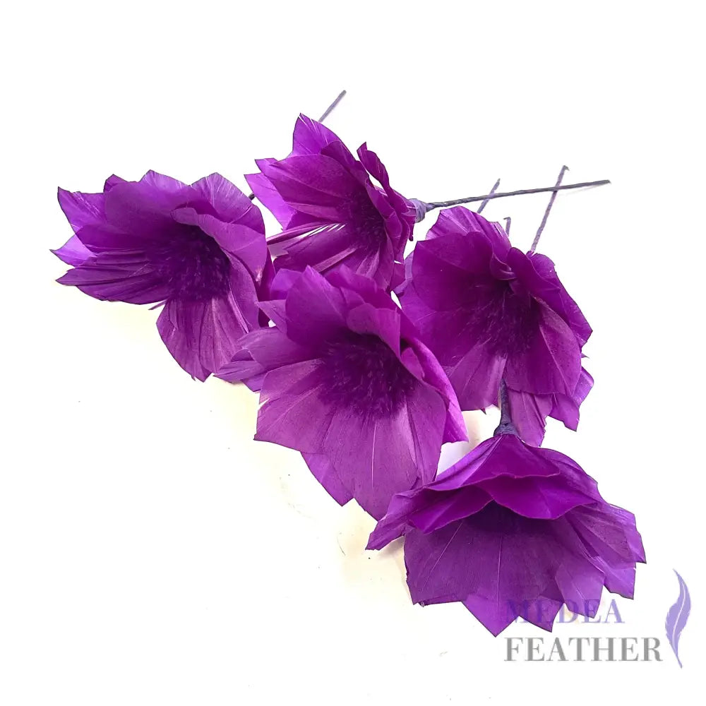 9cm Feather Daisies - Pack of 2 DS250906 #105 bright violet / feather