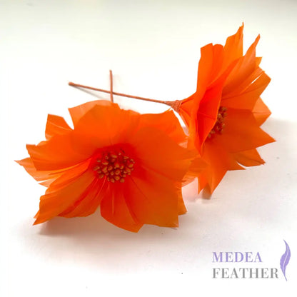 9cm Feather Daisies - Pack of 2 DS250906 #24 carrot / feather