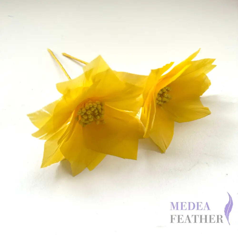 9cm Feather Daisies - Pack of 2 DS250906 #58 yellow / stamen