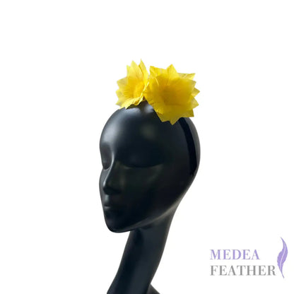 9cm Feather Daisies Pack of 5 #58 yellow