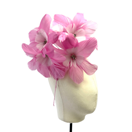 Five Flowers Handmade Double Layer Design Feather Flower Mount