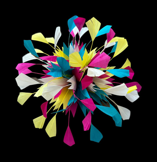 Multi-colour Spiky Centre Goose Feather Flower Mount