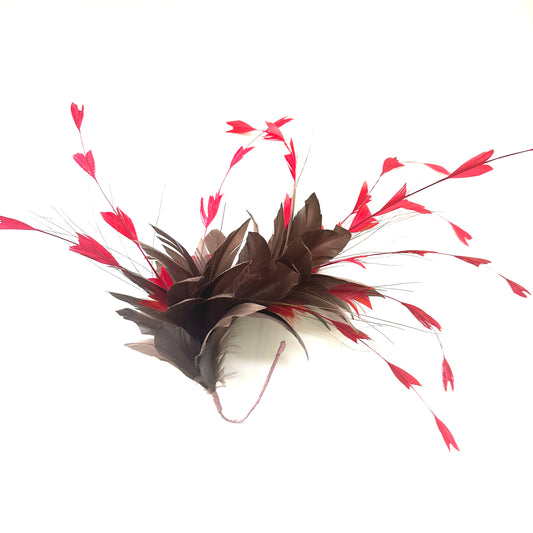 Long Goose & Coque Feather Flower Mount
