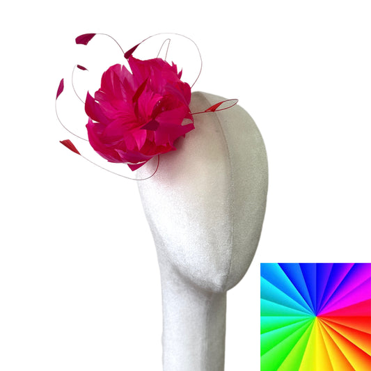 13cm Curled Feather Flower Bud with Coque Feather DS260506