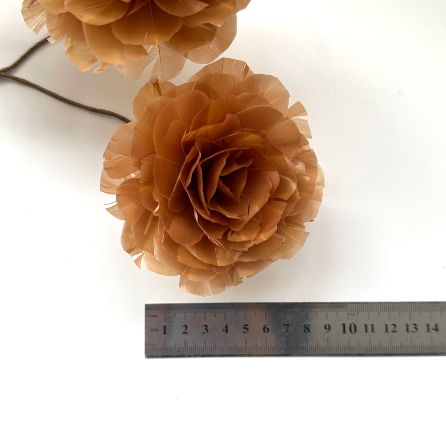 Long-Stemmed Three Small Feather Flower Rose Bud Spray FG26050C