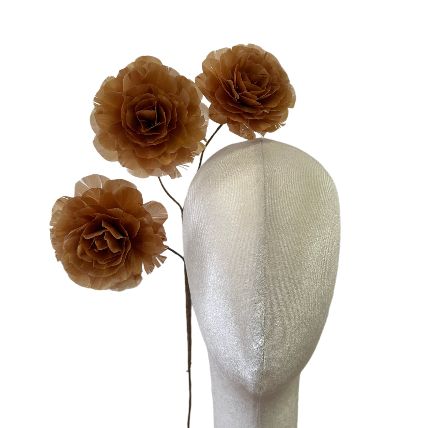 Long-Stemmed Three Small Feather Flower Rose Bud Spray FG26050C