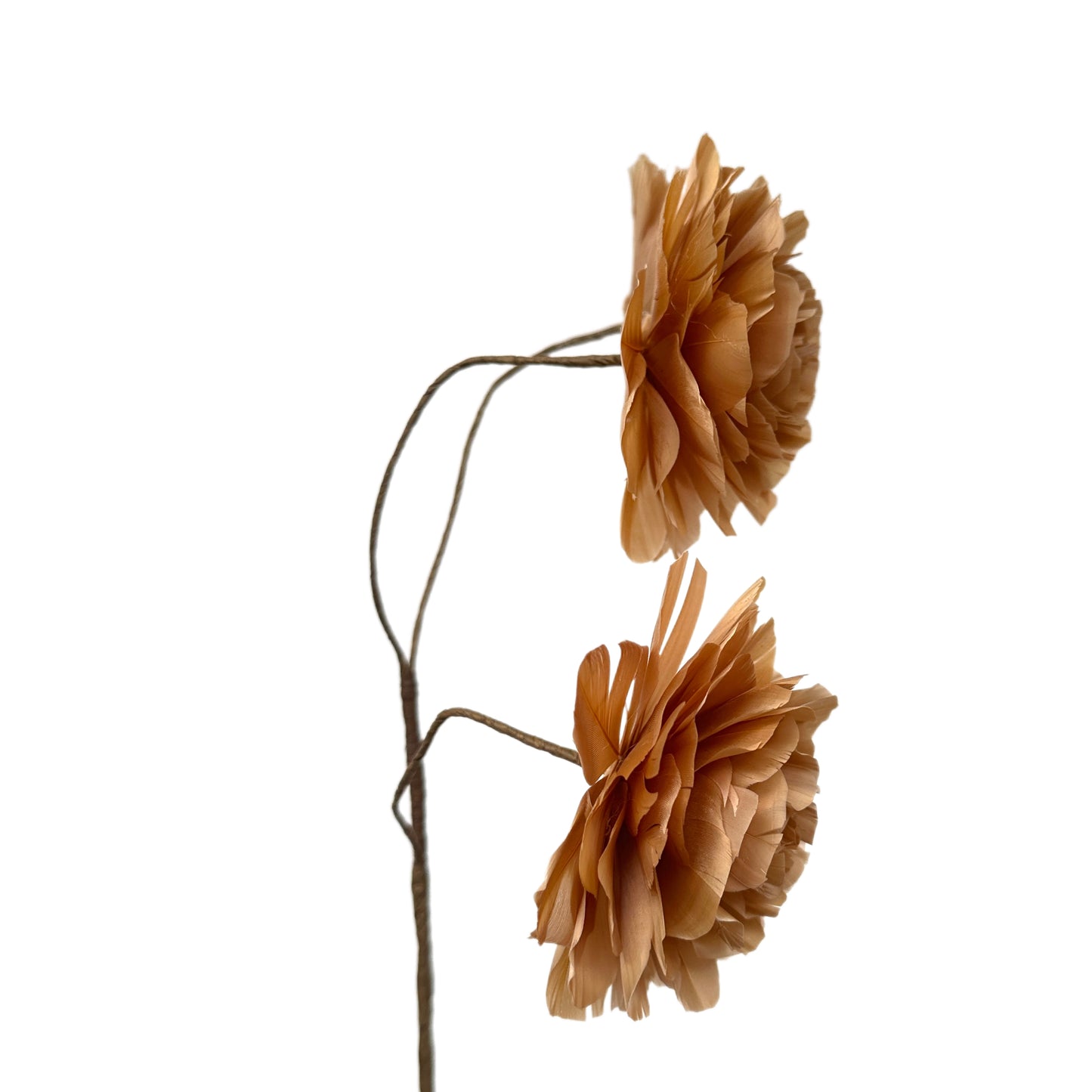 Long-Stemmed Three Small Feather Flower Rose Bud Spray FG26050C