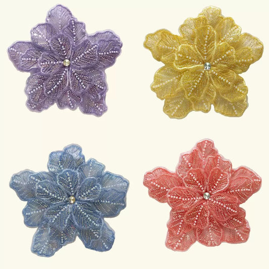 Sewing Sequin Flower Embroidery Applique EA10