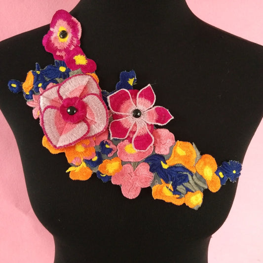 Sewing Colourful Flower Embroidery Applique EA21