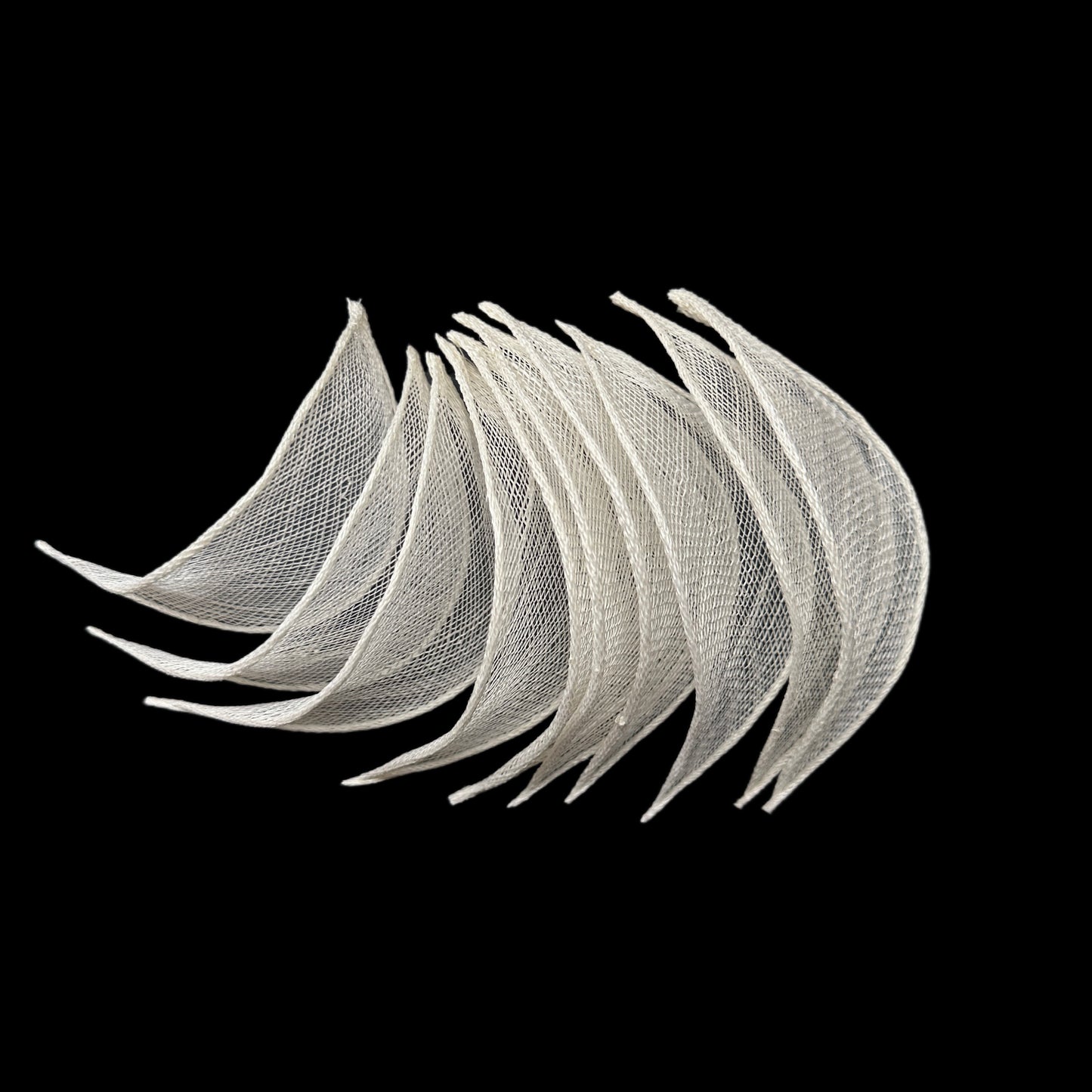 5cm Wide Millinery Ivory Sinamay Leaves-Pack of 5