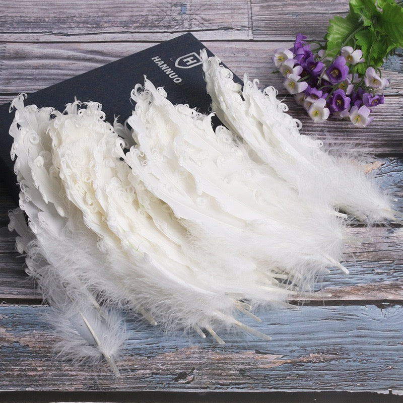 15 CM Curled Goose Feather 50 PCS