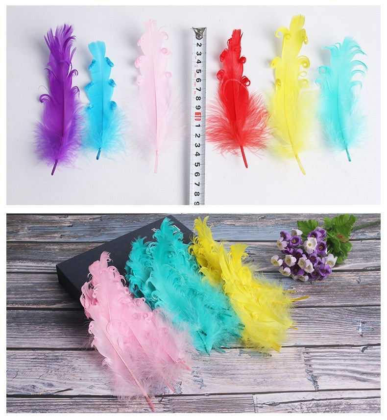 15 CM Curled Goose Feather 50 PCS