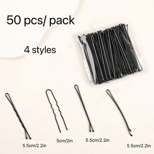 Black Basic Hair Grips-Pack of 50