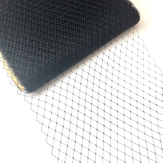 Black 25cm Wide Bridal Veiling - 1m