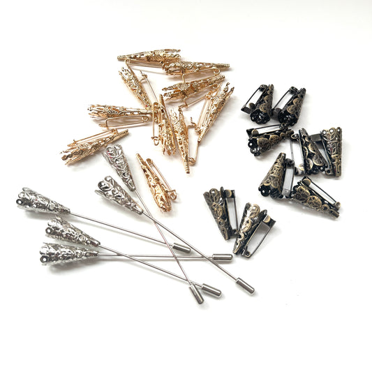 Hollow Copper Metal Brooch Accessories for DIY Headwear