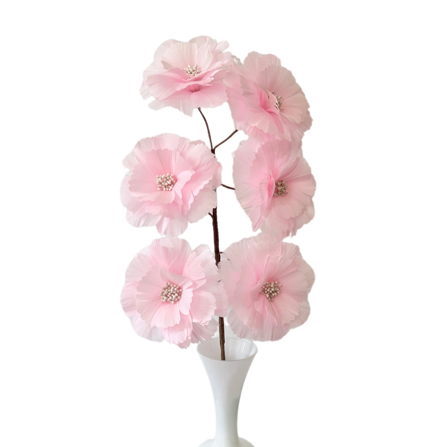 Long-Stemmed Six Feather Flower Round Edge Flower Spray FG260710