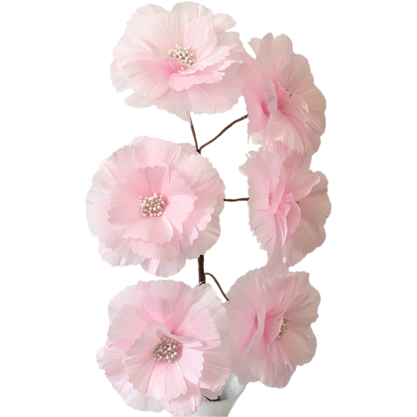 Long-Stemmed Six Feather Flower Round Edge Flower Spray FG260710