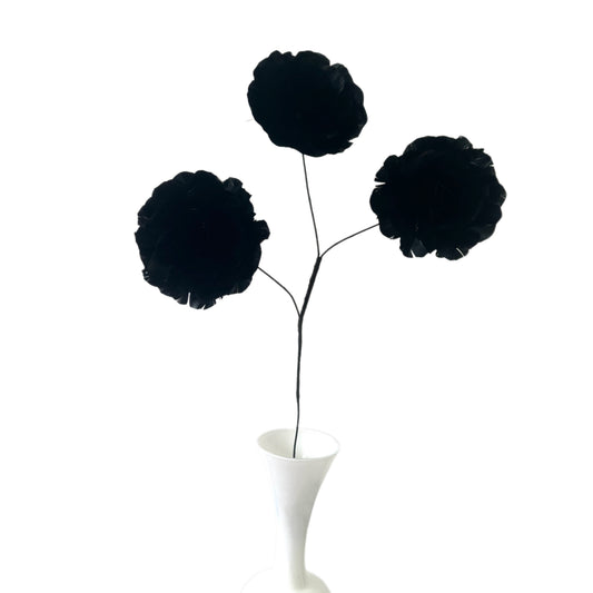 Long-Stemmed Three Small Feather Flower Rose Bud Spray FG26050C