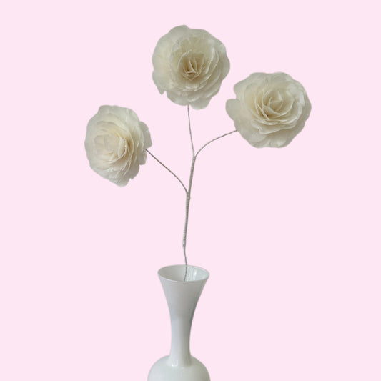 Long-Stemmed Three Small Feather Flower Rose Bud Spray FG26050C