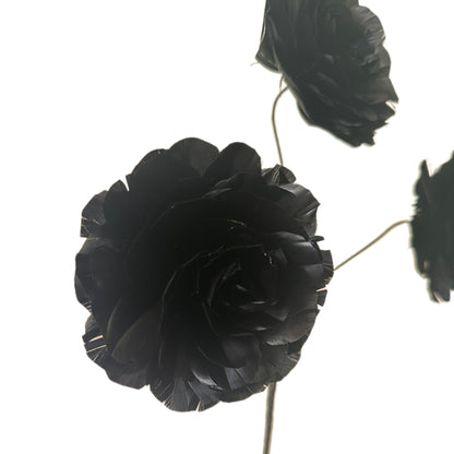 Long-Stemmed Three Small Feather Flower Rose Bud Spray FG26050C