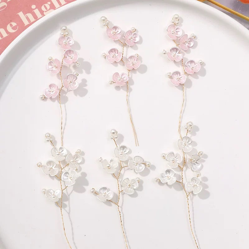 Small Bead Rhinestone Pearl White Shell Flower String-Pack of 5