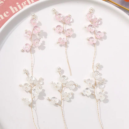 Small Bead Rhinestone Pearl White Shell Flower String-Pack of 5