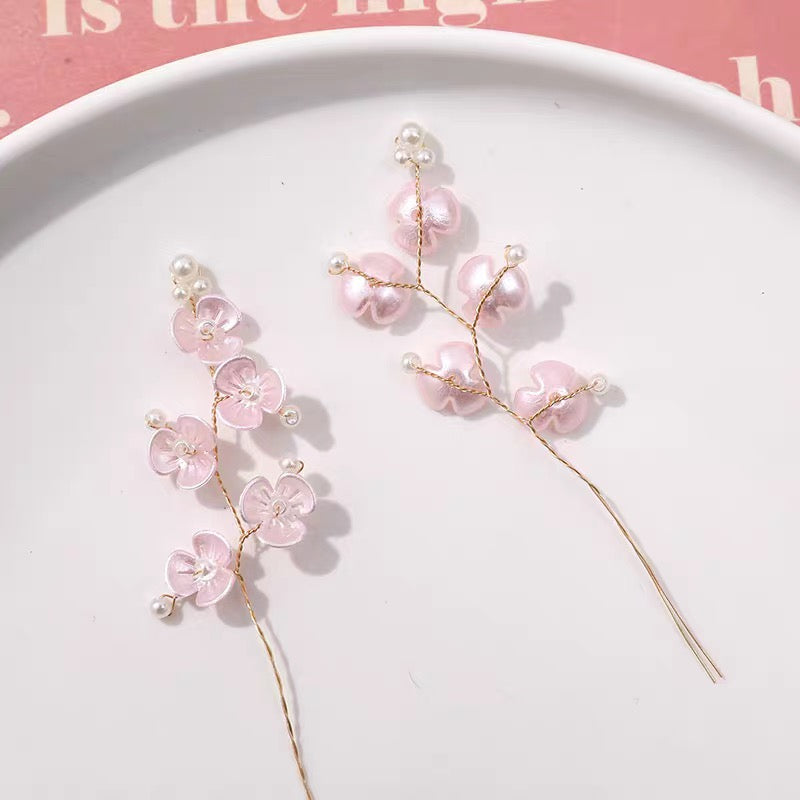 Small Bead Rhinestone Pearl White Shell Flower String-Pack of 5