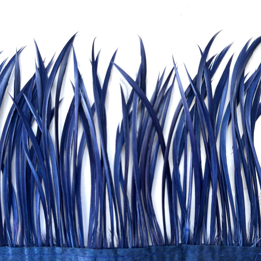12cm Wide Navy Goose Biot Feather Trim-1 Meter